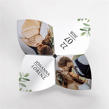 Hochzeitseinladung blätterschmuck - origami - vue 2