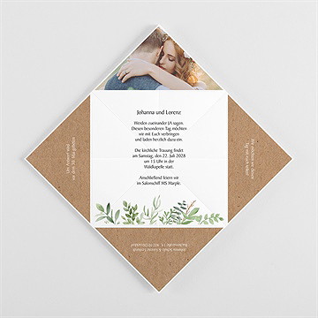Hochzeitseinladung blätterschmuck - origami - vue 3