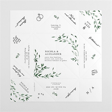 Hochzeitseinladung unter dem olivenbaum - origami - vue 4