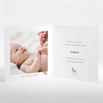 Geburtskarte kleine waldtiere - vue 2