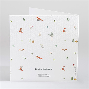 Geburtskarte kleine waldtiere - vue 3