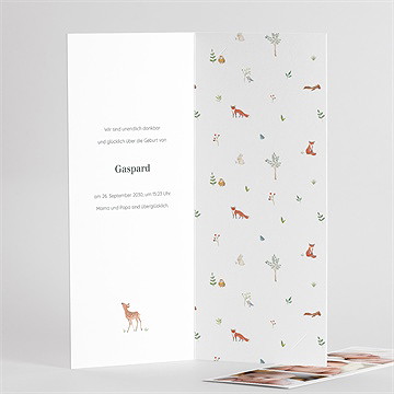 Geburtskarte kleine waldtiere -fotostreifen - vue 3