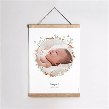 Geburtsposter kleine waldtiere -fotostreifen