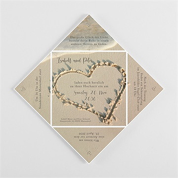 Hochzeitseinladung strandliebe - origami - vue 3