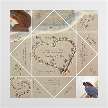 Hochzeitseinladung strandliebe - origami - vue 4