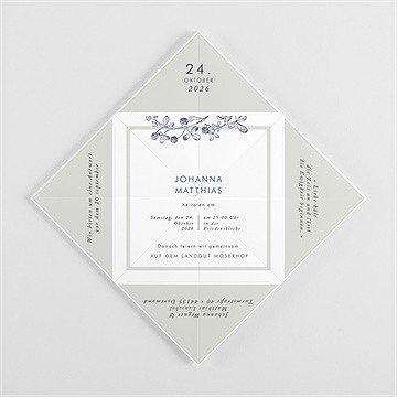 Hochzeitseinladung blühender zweig - origami - vue 3