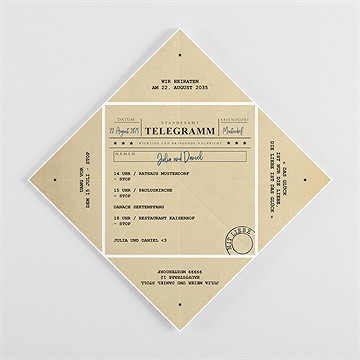 Hochzeitseinladung hochzeitstelegramm - origami - vue 3