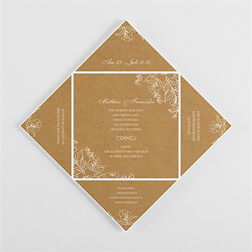 Hochzeitseinladung weiße blüten - origami - vue 3