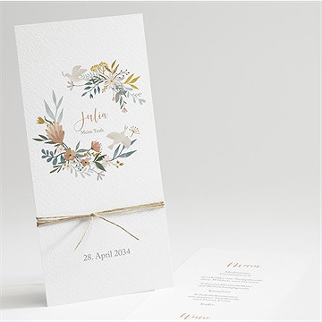 Menükarte Taufe sanfte poesie