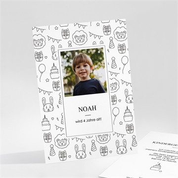 Geburtstagseinladung zum ausmalen