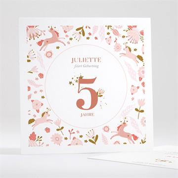 Geburtstagseinladung rosa einhörner