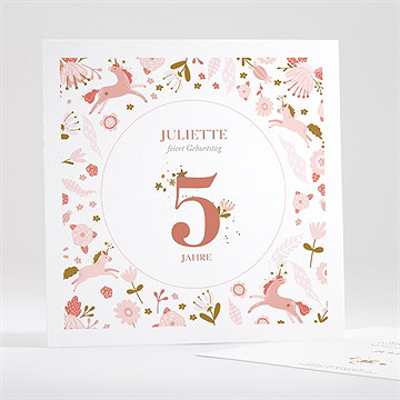 Geburtstagseinladung rosa einhörner