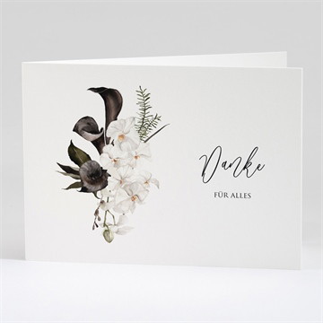 Trauerdanksagung orchideen - klappkarte