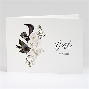 Trauerdanksagung Orchideen - Klappkarte