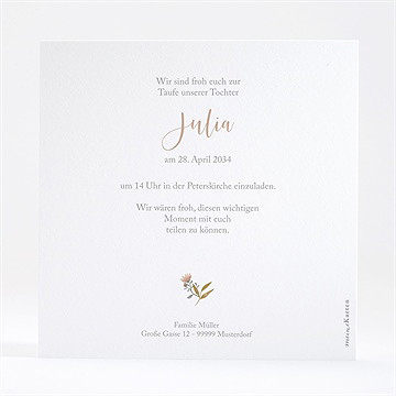 Einladung Taufe sanfte poesie - gold - vue 4