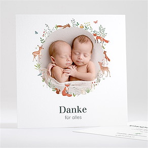 Dankeskarte Geburt kleine zwillinge