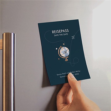 Save the Date Karte hochzeitsreise - magnet - vue 2