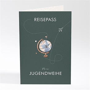 Einladungskarte Jugendweihe reisepass zur jugendweihe