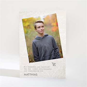 Danksagungskarte Jugendweihe reisepass zur jugendweihe - vue 2