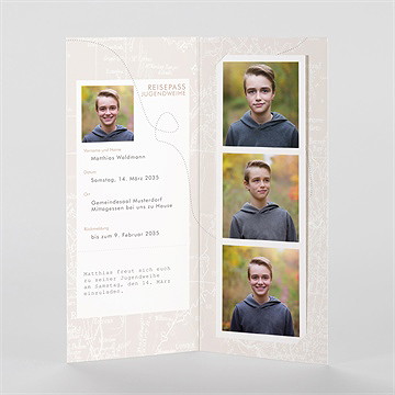 Einladungskarte Jugendweihe reisepass zur jugendweihe 2 - vue 2