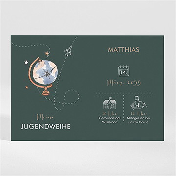 Einladungskarte Jugendweihe reisepass zur jugendweihe 3