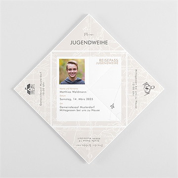 Einladungskarte Jugendweihe reisepass zur jugendweihe 4 - vue 3