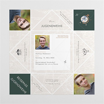 Einladungskarte Jugendweihe reisepass zur jugendweihe 4 - vue 4