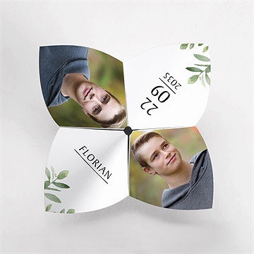 Einladungskarte Jugendweihe kraftpapier-design - origami - vue 2