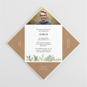 Einladungskarte Jugendweihe kraftpapier-design - origami - vue 3