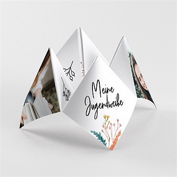 Einladungskarte Jugendweihe florale stimmung - origami