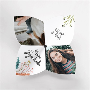 Einladungskarte Jugendweihe florale stimmung - origami - vue 2