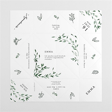 Einladungskarte Jugendweihe blätterfantasie - origami - vue 4