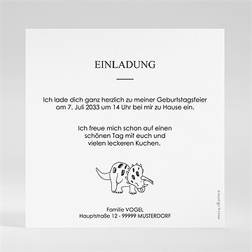 Geburtstagseinladung dinosaurier - vue 2