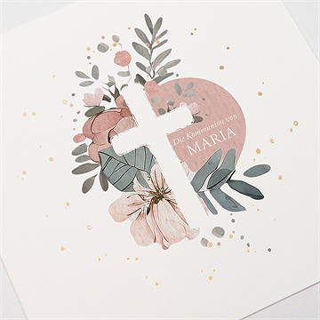 Einladung Kommunion pastellzauber - gold - vue 3