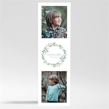 Einladung Kommunion blätter und vergoldun - magnet