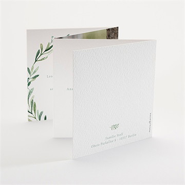 Einladung Kommunion blätter und vergoldung-kordel - vue 3