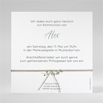 Einladung Kommunion anmut - saatpapier - vue 3