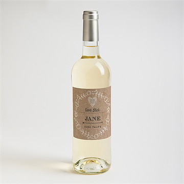 Flaschenetikett Taufe Taufe In Kraftpapier - vue 2