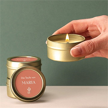 Kerze Taufe Blumenmosaik - vue 2