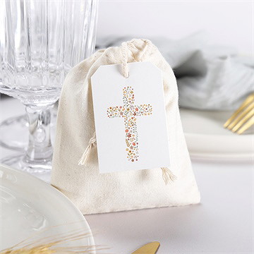 Geschenkbeutel Taufe Blumenmosaik - vue 3