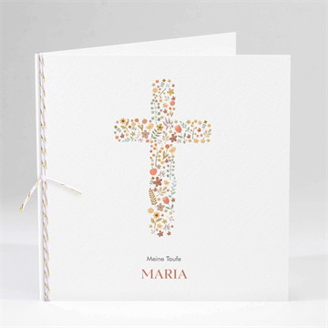 Einladung Taufe blumenmosaik - klappkarte