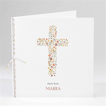 Einladung Taufe blumenmosaik - klappkarte