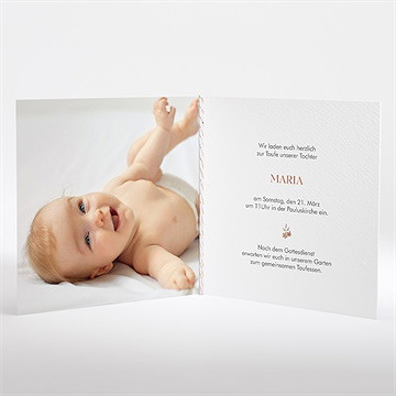 Einladung Taufe blumenmosaik - klappkarte - vue 2