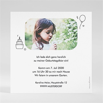 Geburtstagseinladung zum ausmalen - quadrat - vue 2