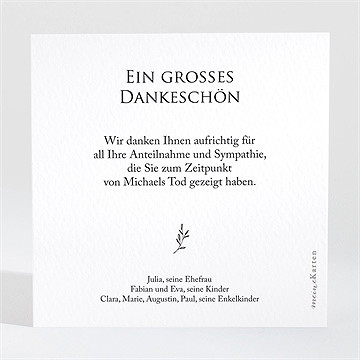 Trauerdanksagung Dankbarkeit - Quadrat - vue 2