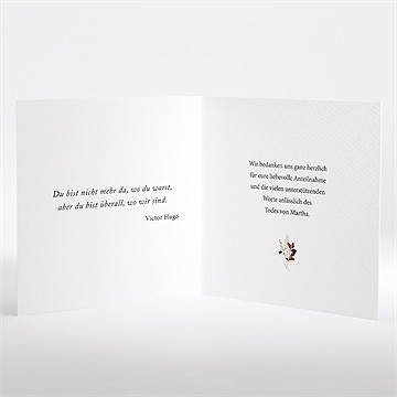 Trauerdanksagung Aquarellblumen - Klappkarte - vue 2