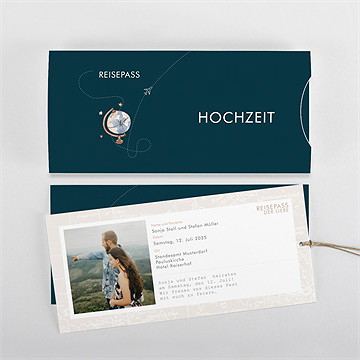 Hochzeitseinladung hochzeitsreise - quer - vue 3