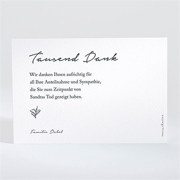 Trauerdanksagung Stille Hommage - Querformat - vue 2