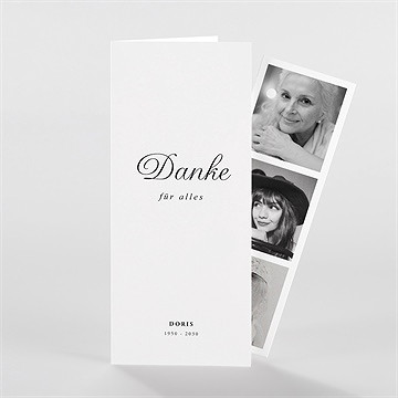 Trauerdanksagung Schöne Erinnerung-Fotostreifen