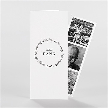 Trauerdanksagung filigraner blätterkanz